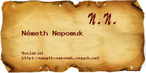 Németh Nepomuk névjegykártya
